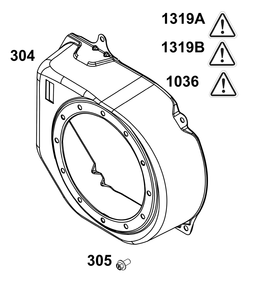 Blower Housing Group Diagram and Parts List for 106232-0268-H1 100000 - 19Z999 Briggs and Stratton Engine